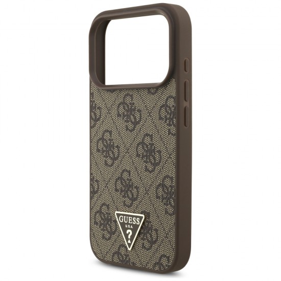 Guess 4G Strap Triangle Logo MagSafe case for iPhone 17 Pro - brown