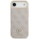 Guess 4G Strass Logo & Big Strap Metal Buttons MagSafe Case for iPhone Air - Pink