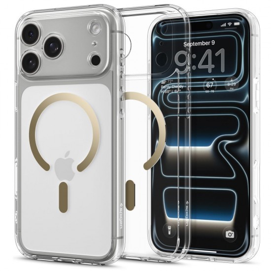 Spigen Ultra Hybrid MagSafe Case for iPhone 17 Pro - Transparent Gold