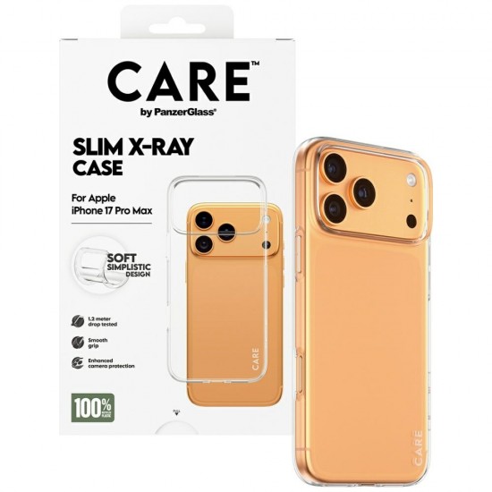 CARE by PanzerGlass Fashionable X-Ray Soft Basic Case for iPhone 17 Pro Max - Transparent