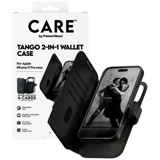 CARE by PanzerGlass Feature Tango 2in1 Wallet Case MagSafe for iPhone 17 Pro Max - Black