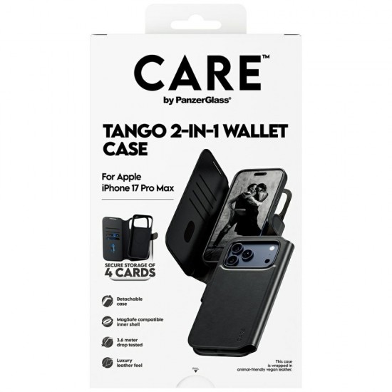 CARE by PanzerGlass Feature Tango 2in1 Wallet Case MagSafe for iPhone 17 Pro Max - Black