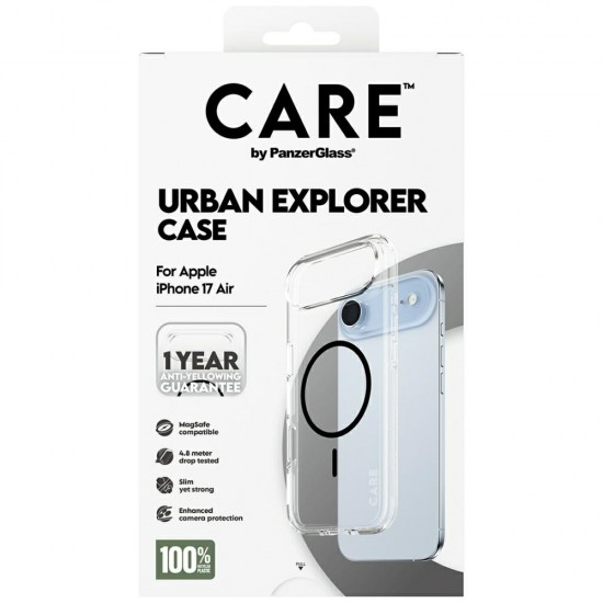CARE by PanzerGlass Flagship Urban Explorer Case w. Black MagSafe for iPhone Air - Transparent