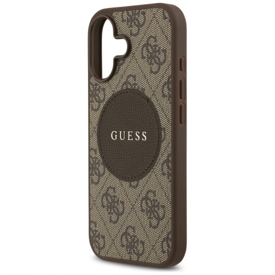 Guess 4G Circle Classic Logo MagSafe case for iPhone 17 - brown