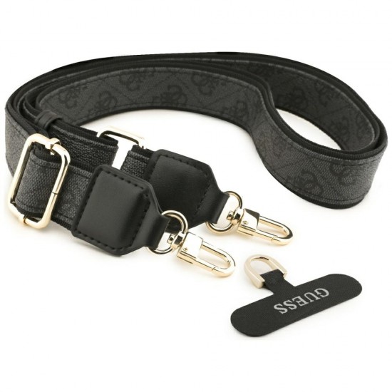 Guess 4G Strass Logo & Big Strap Metal Buttons MagSafe Case for iPhone 17 - Black