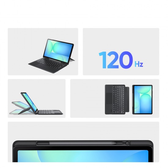Etui z klawiaturą Dux Ducis (DK series) na Samsung Tab S10 FE+ (Plus) z podświetleniem - czarna