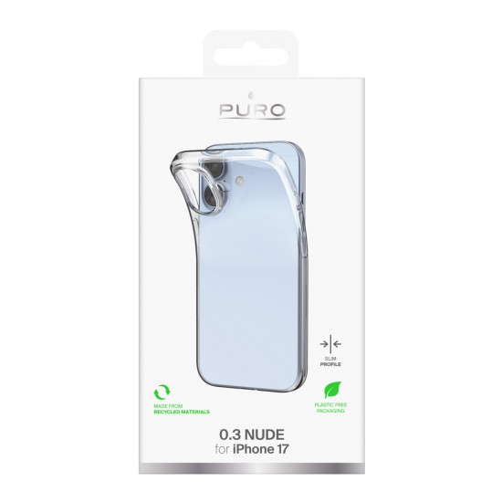 Puro 0.3 Nude Ultra-Slim TPU Case for iPhone 17 - Transparent