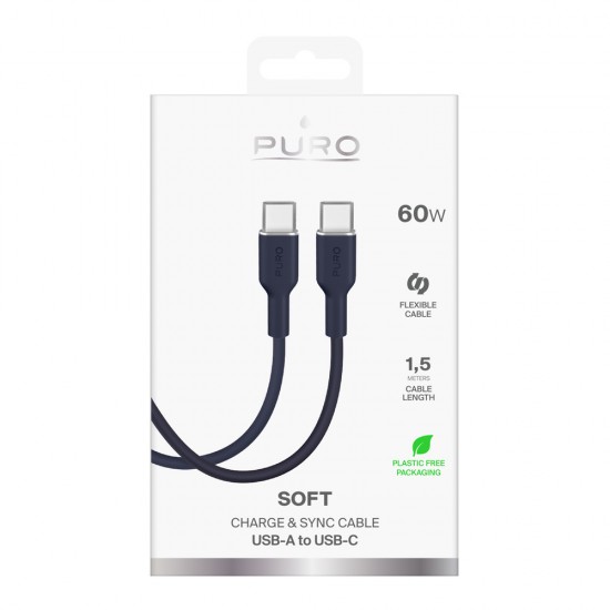 Puro ICON USB-C - USB-C Cable 1.5m - Navy Blue