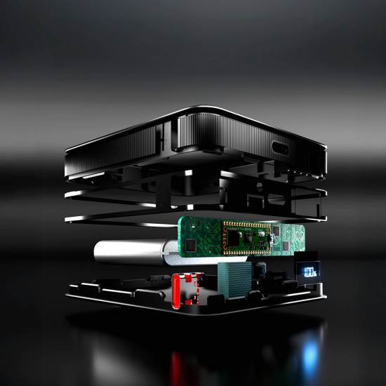 SBS HD 10W 5000mAh USB-C Power Bank with LCD Display - Black