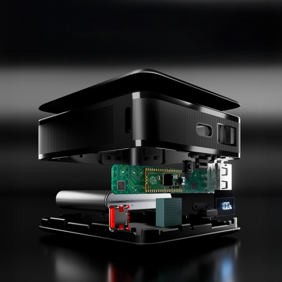 SBS HD 30W 10000mAh USB-C Powerbank with LCD Display - Black