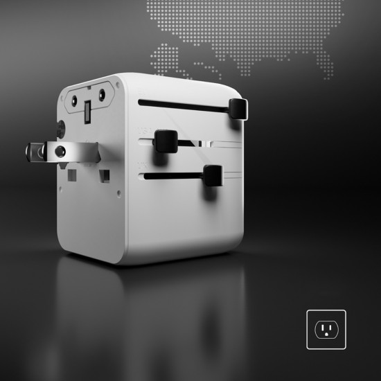 SBS Travel Adapter 2xUSB-C 1xUSB-A Universal - White