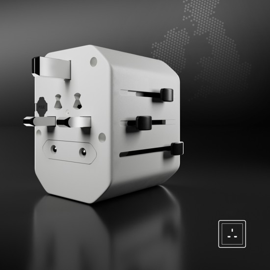 SBS TEADAPTUSBTCUNI USB-C USB-A Universal Travel Adapter - White