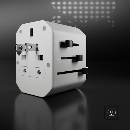 SBS TEADAPTUSBTCUNI USB-C USB-A Universal Travel Adapter - White