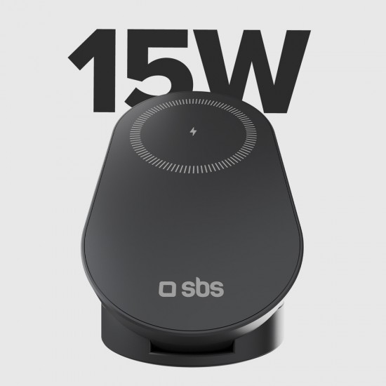 SBS 3-in-1 Foldable Wireless Charging Station QI2 MFI - Made for iPhone - Black