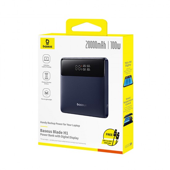Baseus Blade H1 20000mAh 100W Powerbank with Display - Black