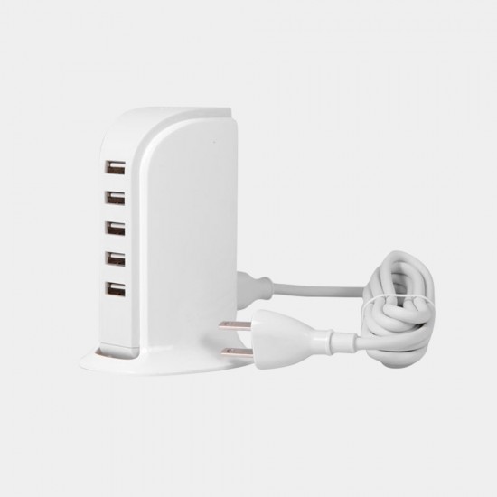 Dudao 5x USB charger with built-in EU power cable white (A5EU)