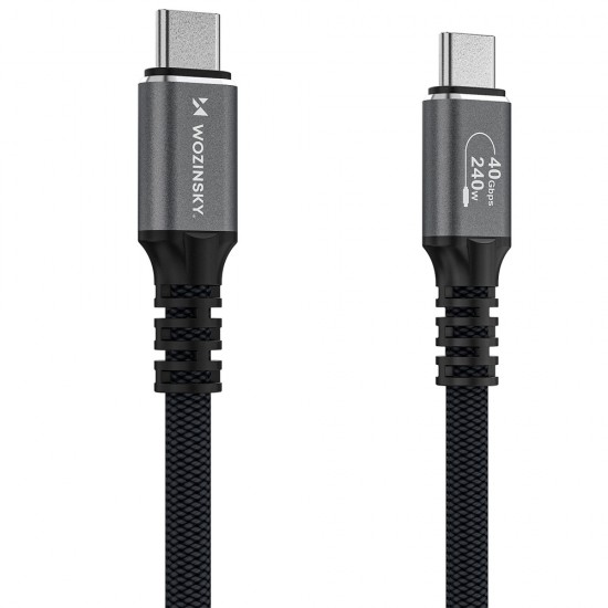 Wozinsky WPS-UY41S USB-C USB4 Cable 40Gb/s 240W 1m 4K - Black