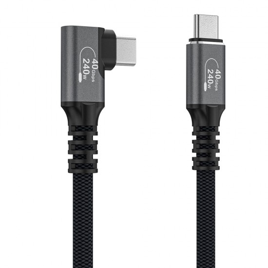 Wozinsky WPS3-UY41S USB-C USB4 40Gb/s 240W 1m 4K Angled Cable - Black