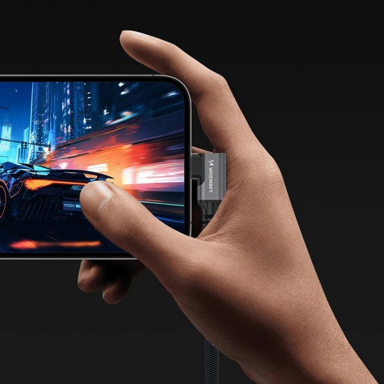 Wozinsky WPS3-UY41S USB-C USB4 40Gb/s 240W 1m 4K Angled Cable - Black