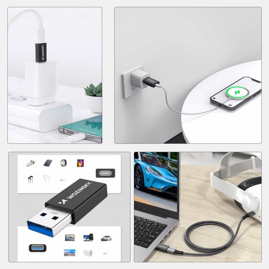 Wozinsky WAAC-01 USB-A - USB-C OTG Adapter - Black