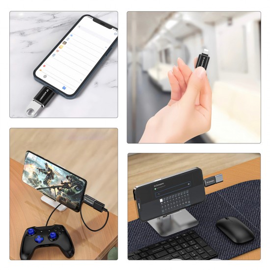 Wozinsky WALA-01 Lightning to USB-A OTG Adapter - Black