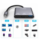 Hub Wozinsky WHCH-01 USB-C PD 100W HDMI 4K@30Hz USB-A 10Gbps - gray