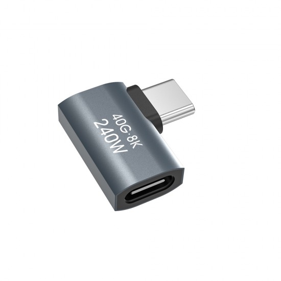 Wozinsky WPKB-01 USB-C - USB-C 40Gb/s 240W 8K OTG Side Angled Adapter - Gray