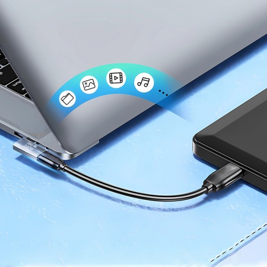 Wozinsky WPKB-01 USB-C - USB-C 40Gb/s 240W 8K OTG Side Angled Adapter - Gray