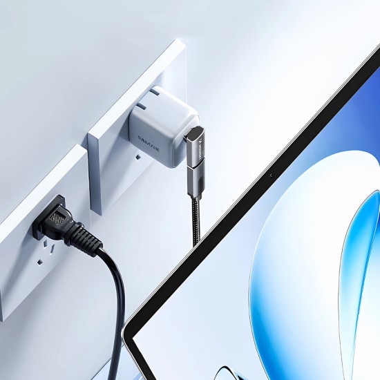 Wozinsky WPKF-01 USB-C - USB-C 40Gb/s 240W 8K OTG Angled Adapter - Gray