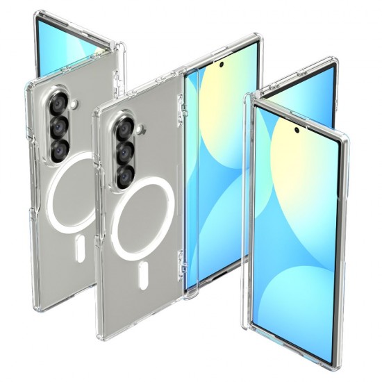 Spigen Tough Armor Pro Mag MagSafe Case for Samsung Galaxy Z Fold 7 - Clear and White