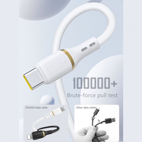 Dudao L25C USB-C - USB-C Silicone Cable 60W 1m - White
