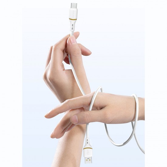 Dudao L25C USB-C - USB-C Silicone Cable 60W 1m - White