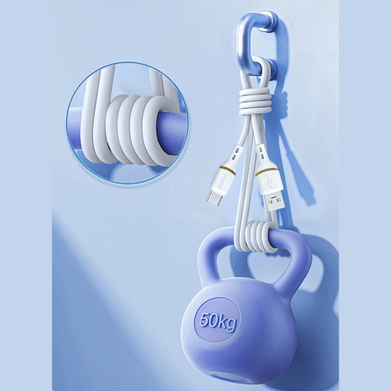 Dudao L25C USB-C - USB-C Silicone Cable 60W 1m - White