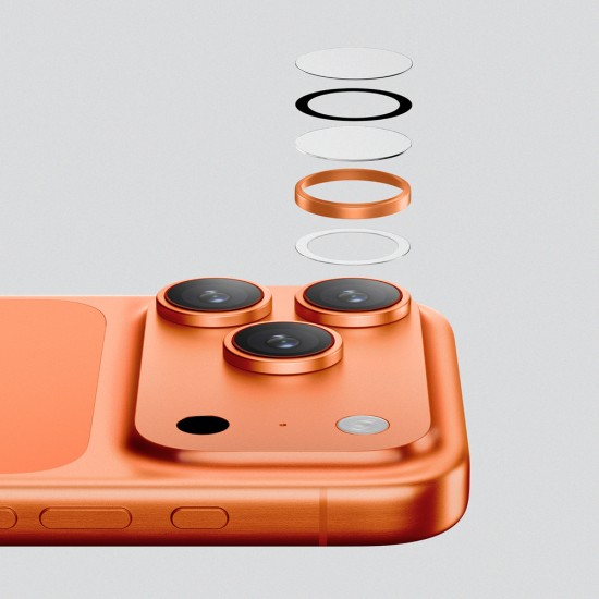 AmazingThing Lens Glass for iPhone 17 Pro / Pro Max - with Orange Frame