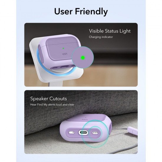 ESR Orbit Halolock MagSafe case for AirPods Pro - purple