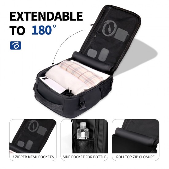 Tech-Protect Defender S50 Backpack for Ryanair & Wizzar, 20L Laptop - Black