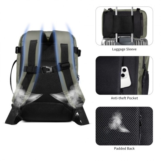 Tech-Protect Defender S50 Backpack for Ryanair & Wizzar, 20L Laptop - Olive