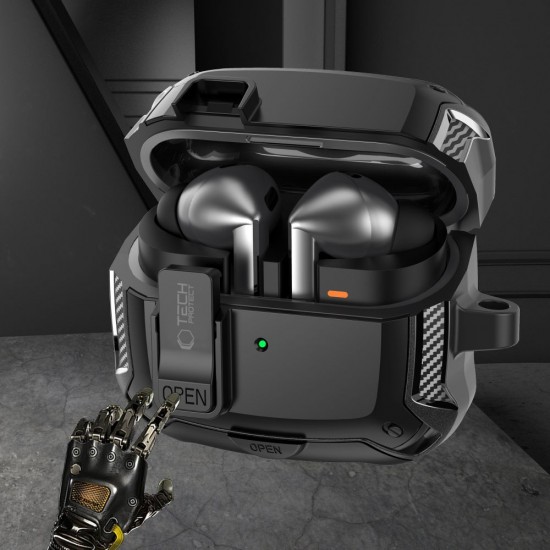 Tech-Protect Silicone Hook Case for Samsung Galaxy Buds 3 / 3 FE / 3 Pro - Black