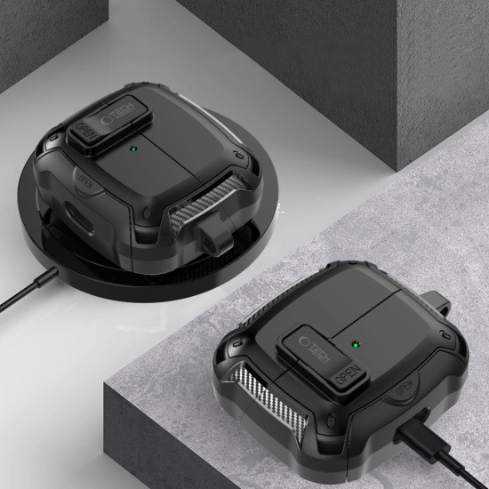 Tech-Protect Silicone Hook Case for Samsung Galaxy Buds 3 / 3 FE / 3 Pro - Black