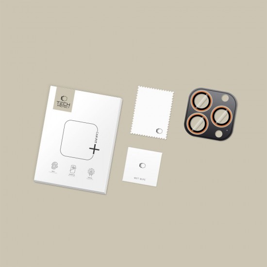 Tech-Protect Camring Fit+ Camera Cover for iPhone 14 Pro / Max / 15 Pro / Max / 16 Pro / Max / 17 Pro / Max - Orange