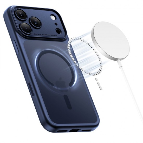 Tech-Protect Magpeak Magsafe CC Case for iPhone 17 Pro Max - Matte Navy Blue
