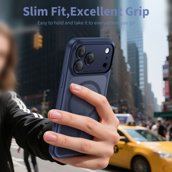 Tech-Protect Magpeak Magsafe CC Case for iPhone 17 Pro Max - Matte Navy Blue