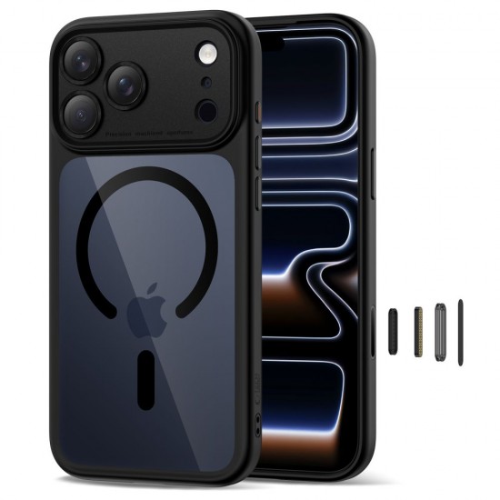 Tech-Protect Magpeak Magsafe CC Case for iPhone 17 Pro Max - Clear Black