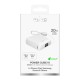 Puro 10000mAh 20W USB-C USB-A Power Bank with Display and Built-in USB-C Cable - White