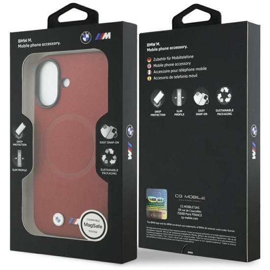 BMW M FW Metal Logo MagSafe Case for iPhone 17 - Red