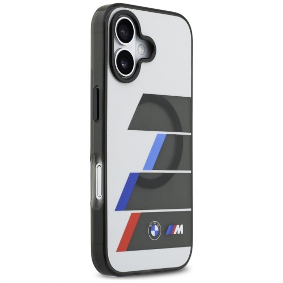 BMW M IML Metal Buttons Tricolor Lines MagSafe Case for iPhone 17 - Gray