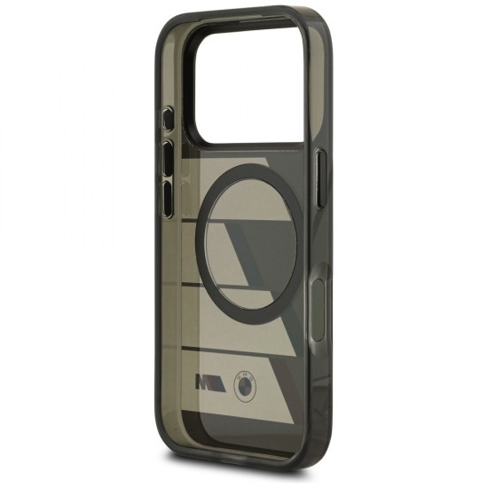 BMW M IML Metal Buttons Tricolor Lines MagSafe Case for iPhone 17 Pro - Gray