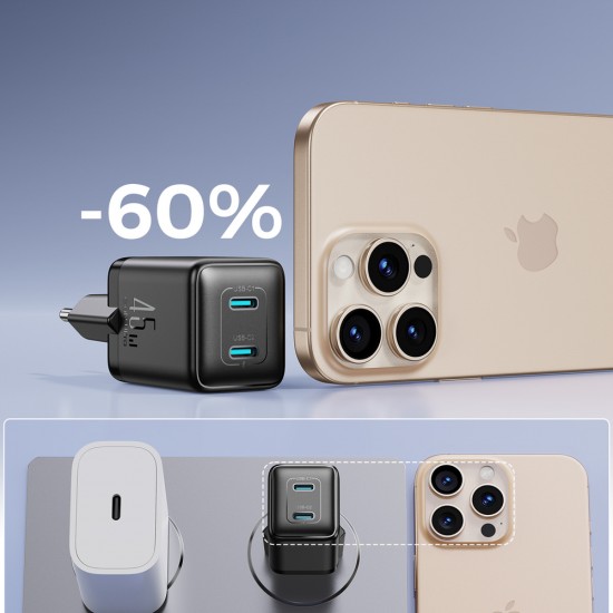 Ładowarka sieciowa Joyroom JR-TCG17 45W 2 x- USB-C (wtyczka EU) - czarna