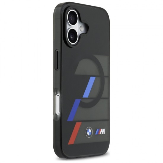 BMW M IML Metal Buttons Tricolor Lines MagSafe Case for iPhone 17 - Black