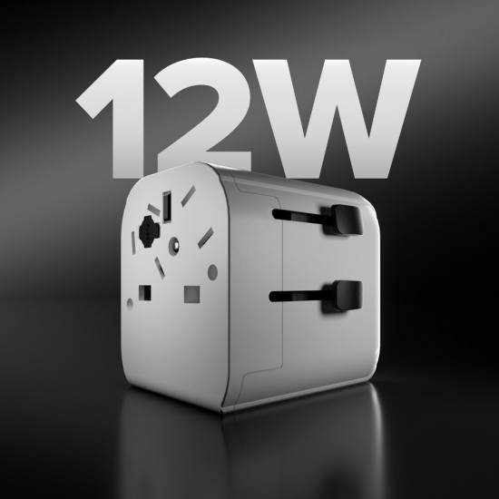 SBS universal travel adapter - EU 2xUSB-A - white